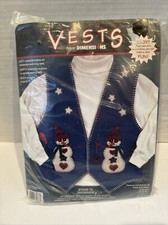 Dimensions Vests Kit Applique Felt Stars N Snowmen 62088 Easy NOS 1995