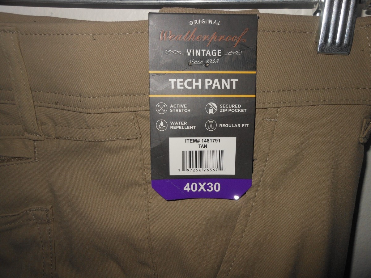 Weatherproof Vintage Men's Tech Pant SIZE 40X30 TAN | eBay