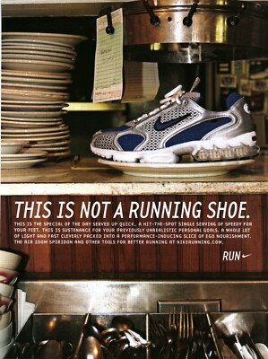 2003 Vintage Nike Air Zoom Spiridon Print Ad Original Running Shoe Diner AD