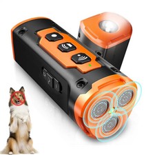 50Ft Dog Bark Deterrent Devices w/3pcs UltraSonic Emitters No Bark LED Light