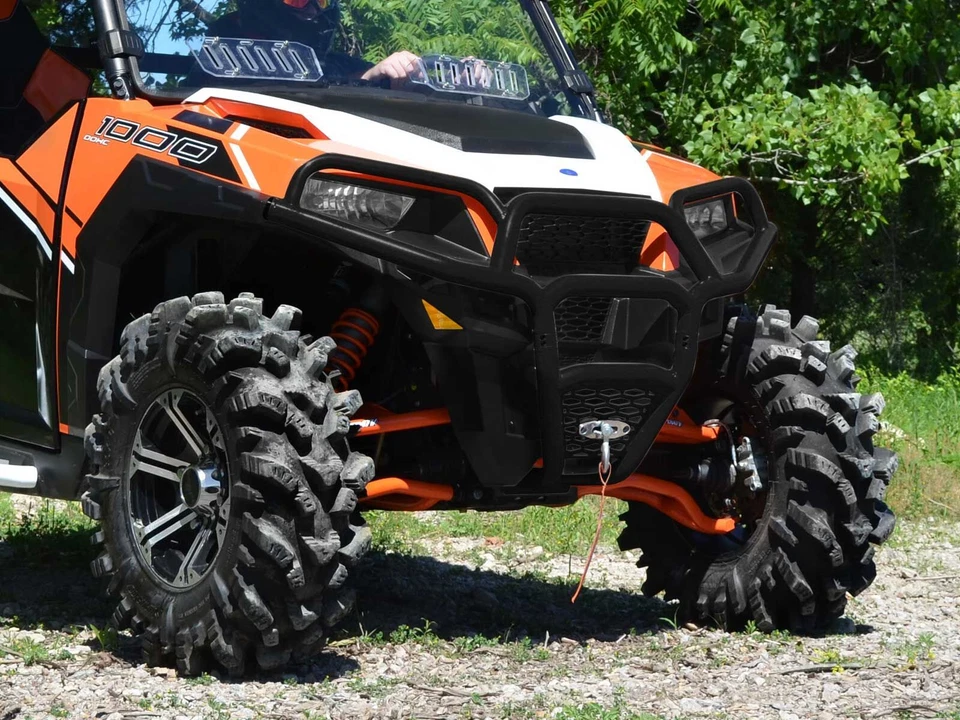 SuperATV Polaris General 1000 Heavy Duty Front Bumper (2016+) - Wrinkle Black - Image 2 of 4