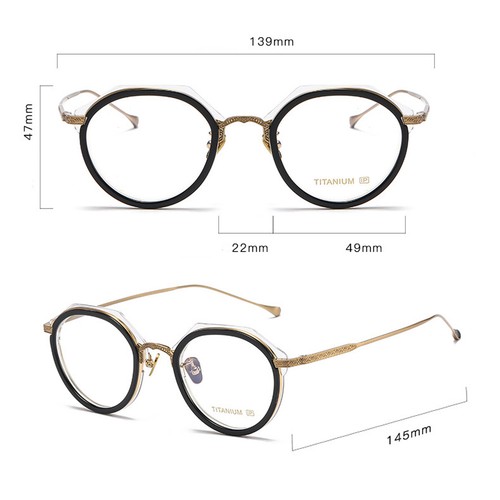 Vintage Round Unisex Eyeglass Frames Polygonal Carved Glasses Japanese Style - Picture 2 of 16