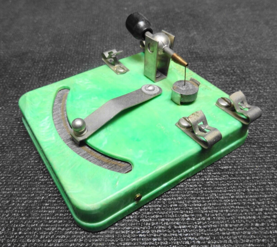 PHILMORE CRYSTAL DETECTOR LITTLE WONDER RADIO CRYSTAL SET SWIRL GREEN