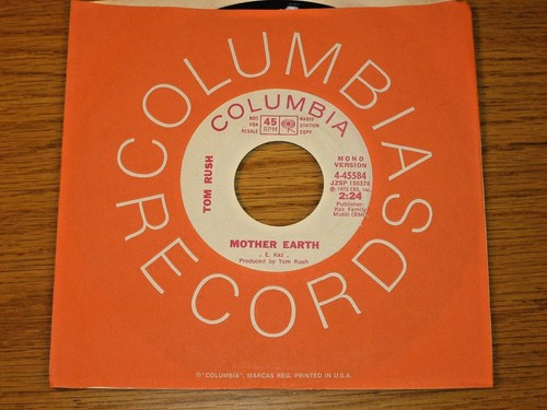 PROMO FOLK 45 RPM - TOM RUSH - COLUMBIA 45584 - "MOTHER EARTH" - Picture 2 of 2