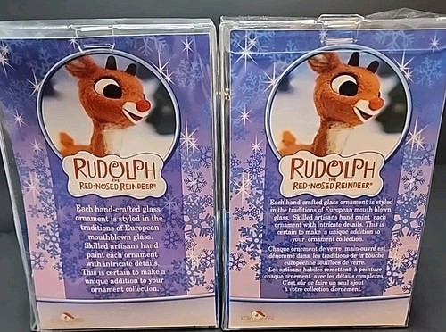 Set Of 2 Kurt Adler Rudolph The Red Nosed Reindeer Christmas Ornaments... - Picture 5 of 8