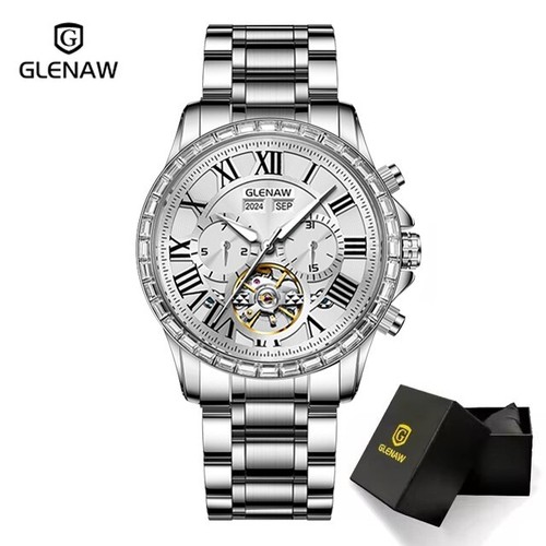 GLENAW Orologio Meccanico di Lusso Uomo - Automatico, Luminoso, Impermeabile - Foto 12 di 14