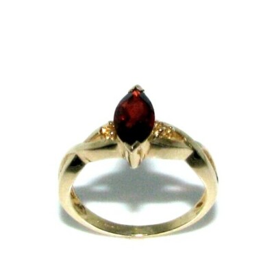 Ladies Womens 9ct 9Carat Gold & Garnet Dress Ring UK Size N