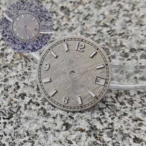 Neu 28,5 mm leuchtendes metallisches Meteorit Zifferblatt Datum für NH35/36 - Bild 5 von 6