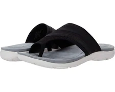 NEW EASY SPIRIT BLACK TOE RING COMFORT SANDALS SIZE 7.5 W WIDE 