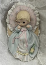 Precious Moments Baby on Pillow Baptismal Christening Gift Dedicated To God 6"