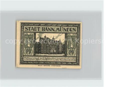42143464 Hann. Muenden 75 pfennig voucher Town Hall St Katharinenlaeuten Volksbr - Picture 1 of 2