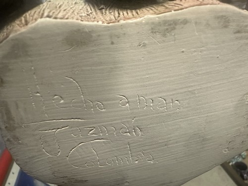 HECO A MANO GUZMÁN HECHO A MANO CERÁMICA CIRCO PAYASO FIGURA ESTATUA COLOMBIA LEER - Imagen 13 de 13