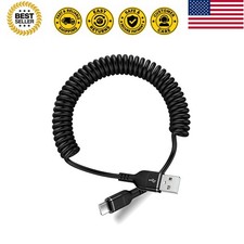 USB to USB C Cable iPhone 17e Coiled 3FT Car Charger Cord for iPhone 16e/16/1