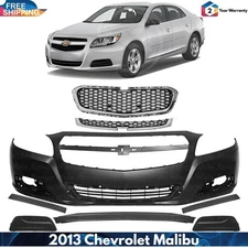 Front Bumper Cover Fascia & Grille Assembly Chrome For 2013 Chevrolet Malibu