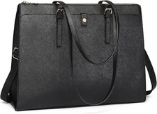 Leather Laptop Tote Bag for Women 15.6 Inch Computer Briefcase - Waterproof L...