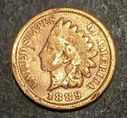1889 Indian Head Cent Penny Antique U.S.A. 1 Cent Coin Avg Circ Cleaned