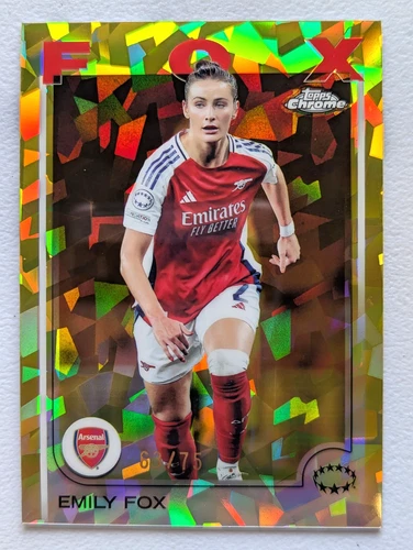 #63/75 SP 2024-25 Topps Chrome UEFA WCL Emily Fox Sapphire Yellow Refractor #70