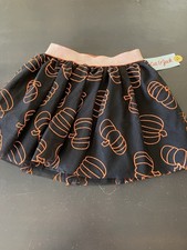 NWT Cat Jack Black/Orange Pumpkin Print Tulle Skirt XS 4/5 Adorable
