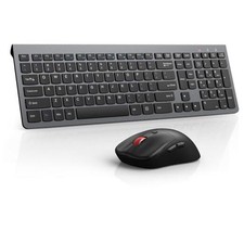 Wireless Keyboard and Mouse Combo,Quiet Click,Full Size Design with A-Warm Gray