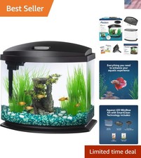 Compact 5 Gallon Fish Tank Starter Kit - Aqueon MiniBow with LED  Filter System