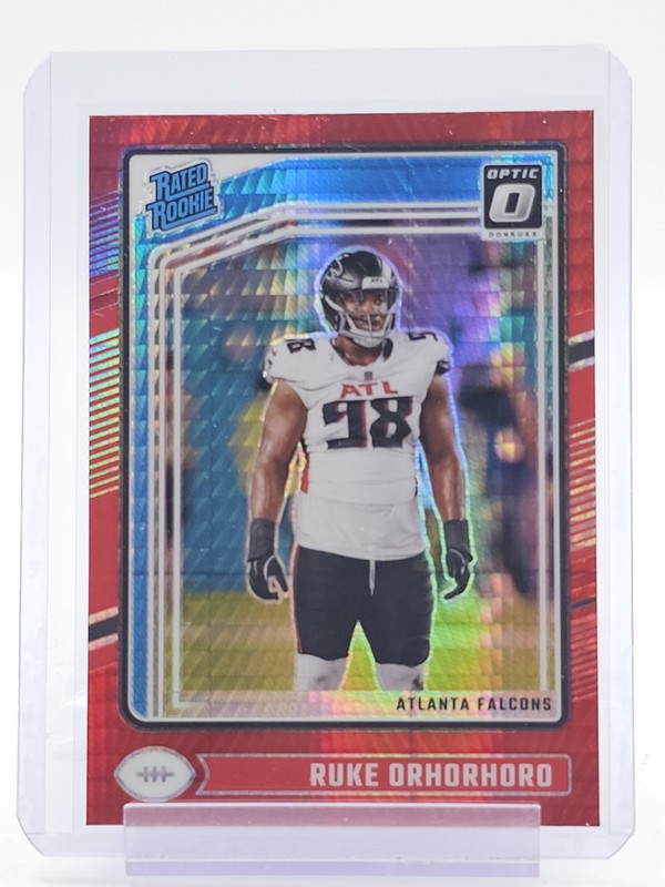 RUKE ORHORHORO 2024 DONRUSS OPTIC RATED ROOKIE RED HYPER PRIZM #287 Q5099