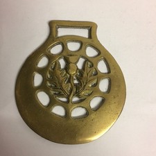 Vintage Brass Horse Brass- SCOTTISH THISTLE - Horse Brasses Collectable