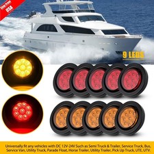 2 Inch Dot Red Amber Round Trailer 9 Led Marker Lights W Grommet For Truck Rv 2 Inch Dot Red Amber Round Trailer 9 Led Marker Lights W Grommet For Truck Rv