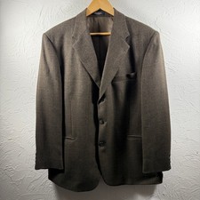 Stafford Mens 42S Brown 100 Lambswool 3-Button Blazer Sport Coat Jacket