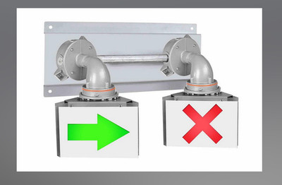 Explosion Proof Two Color LED Light - C1D1 & C2D1 - Green Arrow and Red X