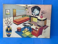 TEATRO SFONDO SU CARTONCINO GIACINTO GALBIATI ART DESIGN POLTRONA  CM.35X25.