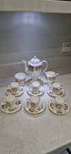 Wedgwood Lichfield Coffee Set 6 Espresso Cups Coffee Pot, Cream Jug, Sugar Bowl