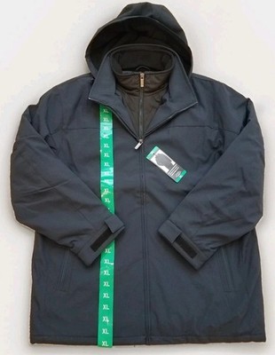 weatherproof stretch tech jacket hooded men XL windproof water resistant Blue