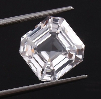 Natural Flawless 21 Ct White Sapphire Loose Asscher Cut Certified Gemstone