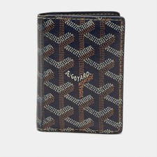 Goyard Saint Marc Navy Blue Goyardine Coated Canvas Card Holder