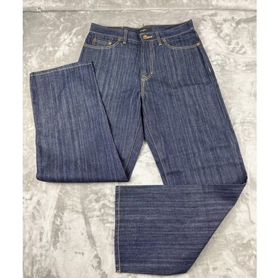Sean John Mens 32 Dark Wash Straight Leg Jeans Strength & Honor Graphic Indigo