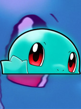 Anime Pok mon Squirtle 5" High Quality Vinyl Peeker Sticker