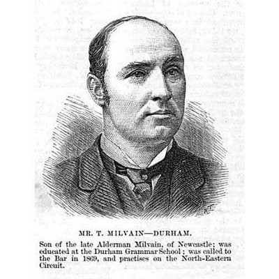 THOMAS MILVAIN Konservativer Abgeordneter für Durham - Antikdruck 1886