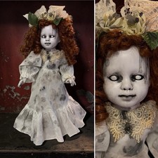 Creepy Doll Halloween Oddity Ghost Girl In White Dress Horror Ooak Dark Art