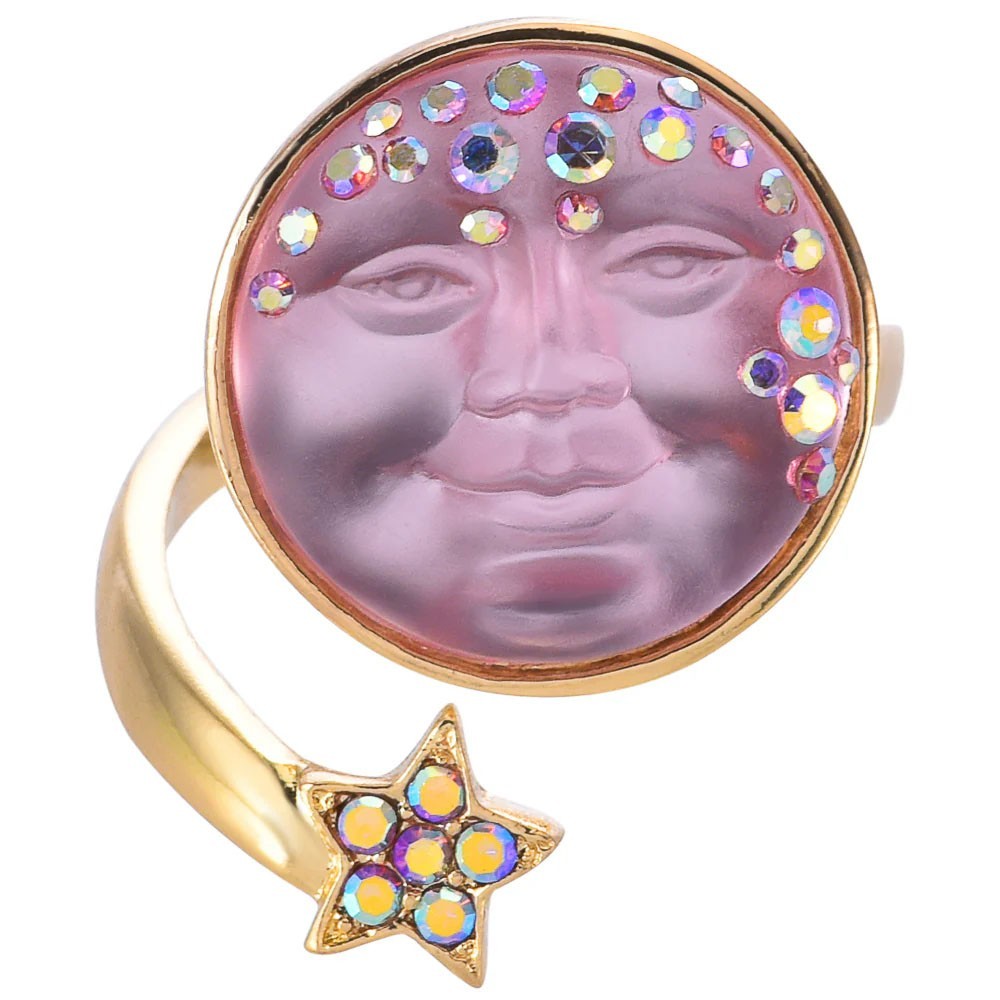 Kirks Folly Goddess Seaview Moon Adjustable Ring goldtone