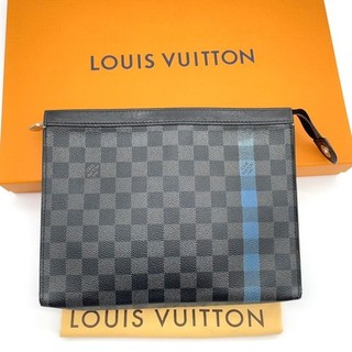Auténtico bolso clutch Louis Vuitton Damier grafito Pochette Voyage MM N64444 N080420