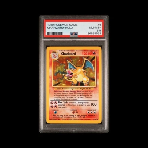 PSA 8.5 — 1999 Pokémon Base Set Unlimited Holo Rare Charizard #4