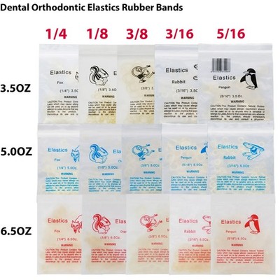 US Dental Ortho Elastics Latex Braces Orthodontic Rubber Bands 3.5,5.0,6.5 OZ