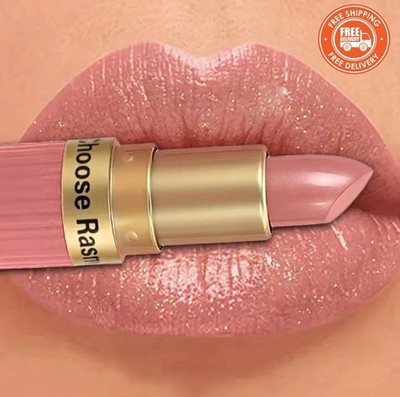 Pearlescent Pink Glitter Matte Lipstick Metallic Waterproof Long-Lasting Shimmer