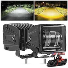 3Inch 100W Dual Color Cube LED Pod Lights with With DT Plug Wiring Harness