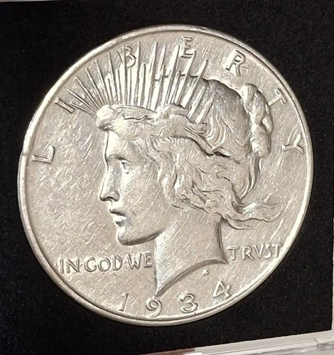 1934 San Francisco Peace Silver Dollar.  Good Details Coin For Album. 90% Silver
