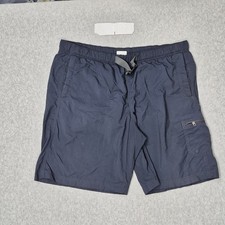 Columbia Men Swimwear L Navy Nylon Swim Trunks Omni-Shade Outdoor Hiking READ