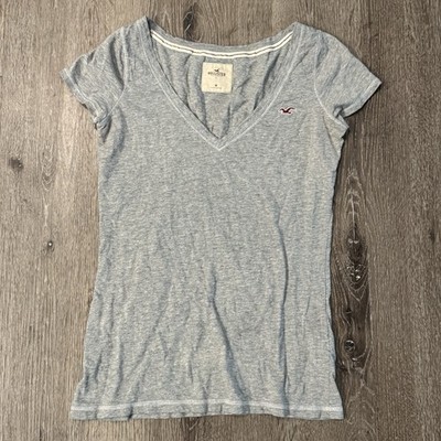 トップス vintage Hollister babydoll top S Vintage Hollister Babydoll Top Womens Medium Gray Short Sleeve Y2K