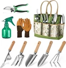 Garden Tool Set, 9 Piece Heavy Duty Gardening Hand Tools with Fashion and Durabl