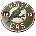 Vintage Polly Gas Porcelain Sign - Service Garage Advertisement Gasoline Sign