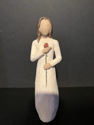 Willow Tree Figurine ''Love'' by Susan Lordi 2003 Demdaco Resin Holding A Rose